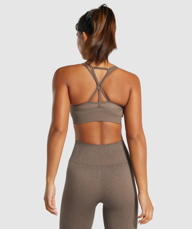 Gymshark Adapt Fleck Seamless Women's Sports Bra Brown | UAE-52ZMAO