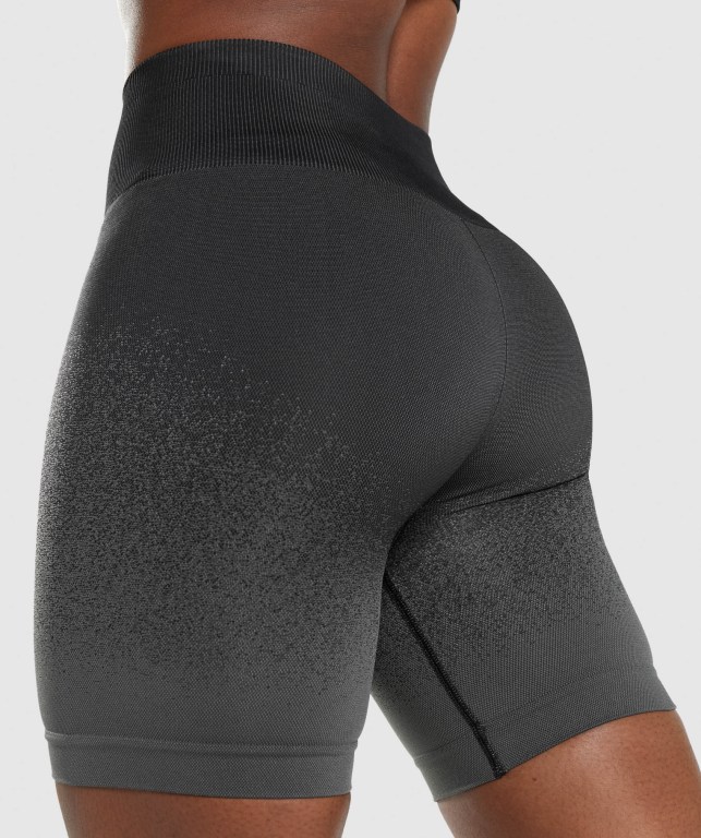 Gymshark Adapt Ombre Seamless Cycling Women's Shorts Black / Grey | UAE-31VSUP