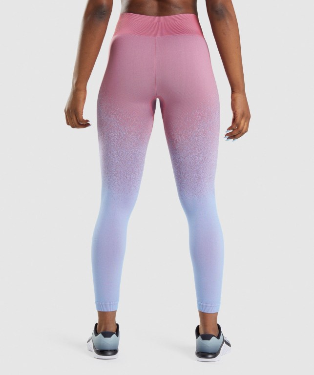 Gymshark Adapt Ombre Seamless High Waisted Women's Leggings Rose Pink / Light Blue | UAE-21DBTJ