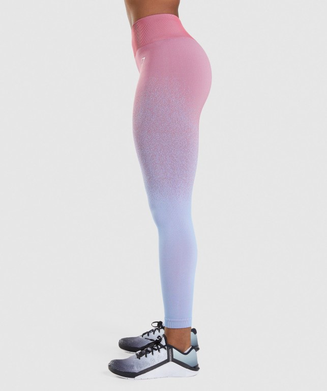 Gymshark Adapt Ombre Seamless High Waisted Women's Leggings Rose Pink / Light Blue | UAE-21DBTJ