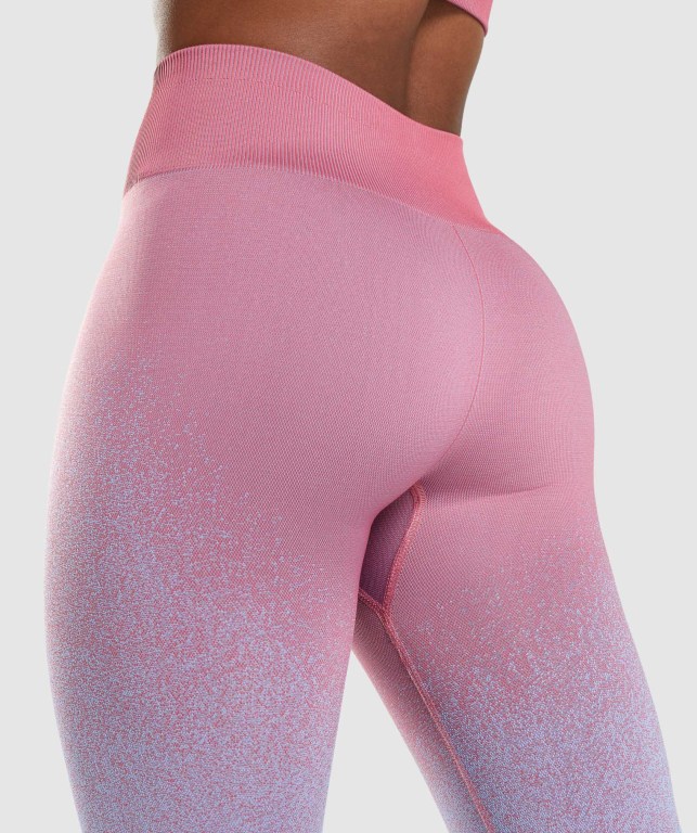 Gymshark Adapt Ombre Seamless High Waisted Women's Leggings Rose Pink / Light Blue | UAE-21DBTJ