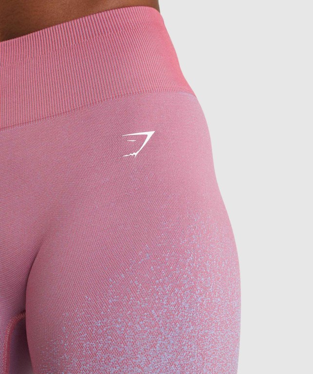 Gymshark Adapt Ombre Seamless High Waisted Women's Leggings Rose Pink / Light Blue | UAE-21DBTJ