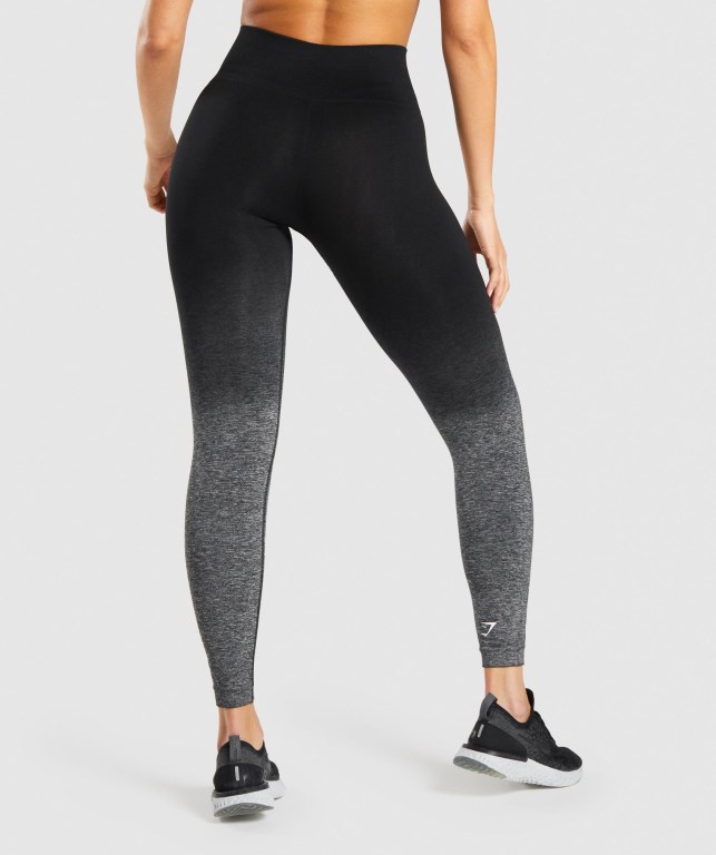 Gymshark Adapt Ombre Seamless High Waisted Women's Leggings Black / Black | UAE-36XEZG