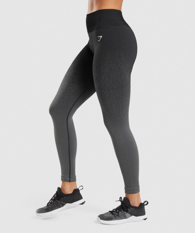 Gymshark Adapt Ombre Seamless High Waisted Women's Leggings Black / Grey | UAE-54RLMD