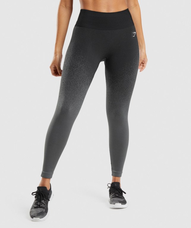 Gymshark Adapt Ombre Seamless High Waisted Women\'s Leggings Black / Grey | UAE-54RLMD