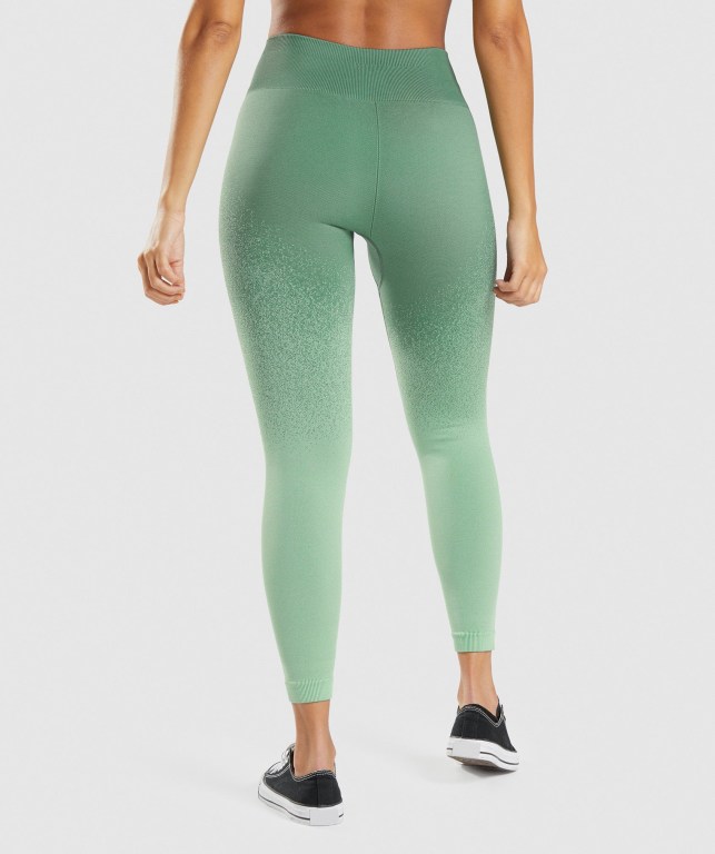 Gymshark Adapt Ombre Seamless High Waisted Women's Leggings Green / Light Green | UAE-75JXWE