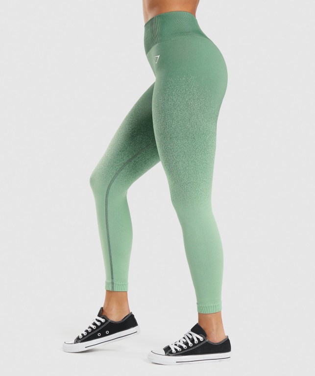 Gymshark Adapt Ombre Seamless High Waisted Women's Leggings Green / Light Green | UAE-75JXWE