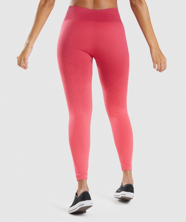 Gymshark Adapt Ombre Seamless High Waisted Women's Leggings Pink / Red | UAE-81ACTZ