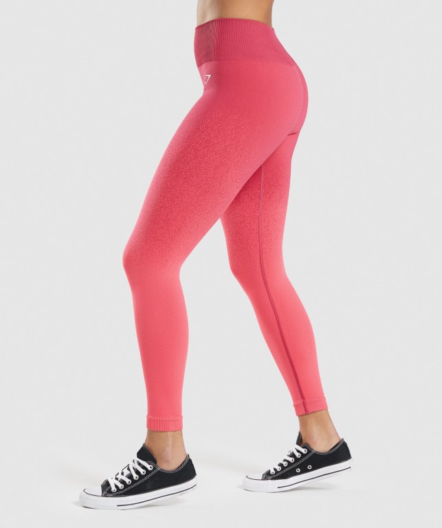 Gymshark Adapt Ombre Seamless High Waisted Women's Leggings Pink / Red | UAE-81ACTZ