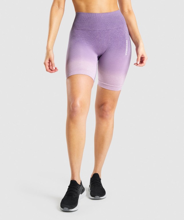 Gymshark Adapt Ombre Seamless Women\'s Shorts Light Purple / Purple | UAE-27RFPE