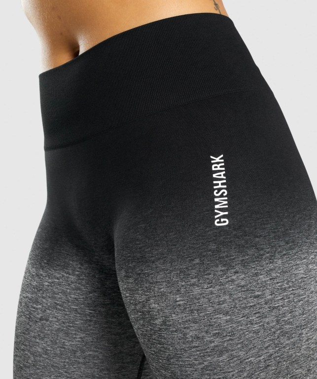 Gymshark Adapt Ombre Seamless Women's Shorts Black / Black | UAE-72GRCE