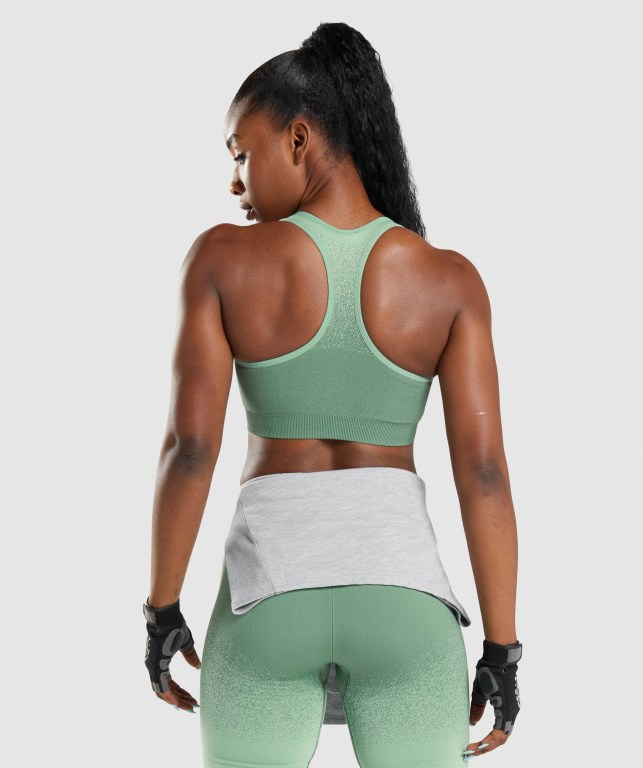 Gymshark Adapt Ombre Seamless Women's Sports Bra Green / Light Green | UAE-03VMKH