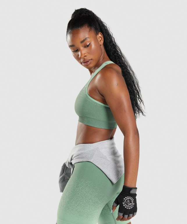 Gymshark Adapt Ombre Seamless Women's Sports Bra Green / Light Green | UAE-03VMKH