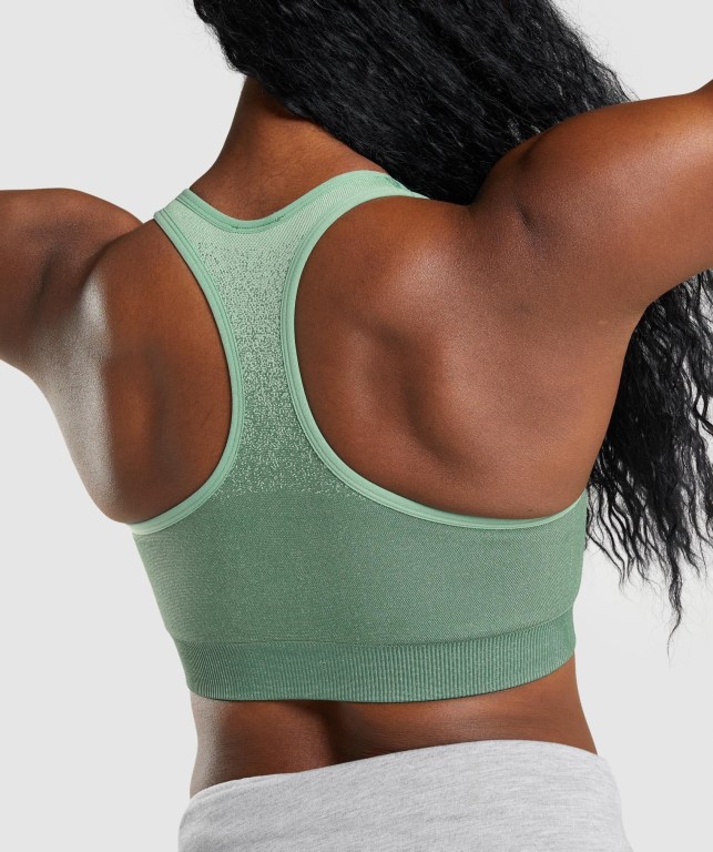 Gymshark Adapt Ombre Seamless Women's Sports Bra Green / Light Green | UAE-03VMKH