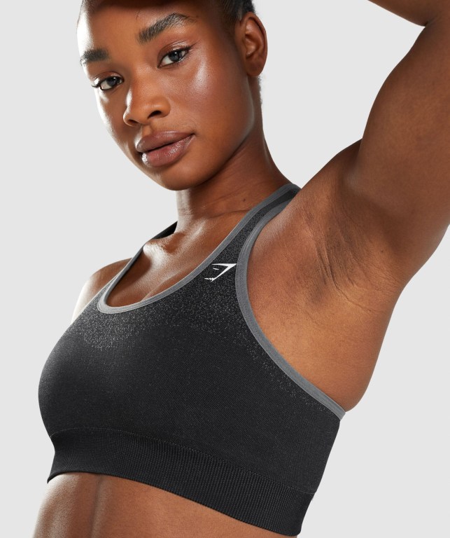 Gymshark Adapt Ombre Seamless Women's Sports Bra Black / Grey | UAE-90NMKO