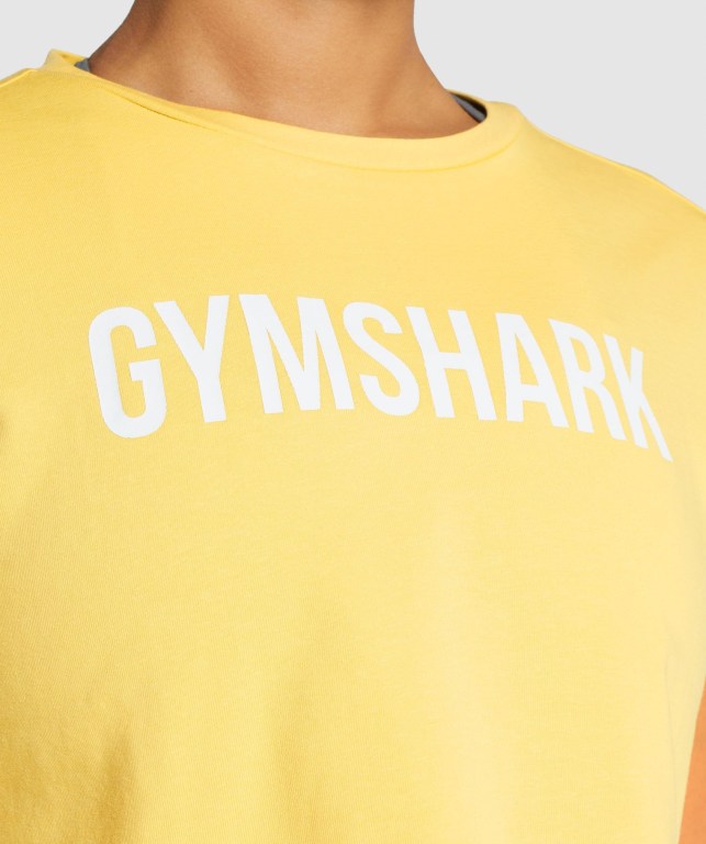 Gymshark Animal Graphic Infill Crop Women's T Shirts Yellow | UAE-04HMYZ