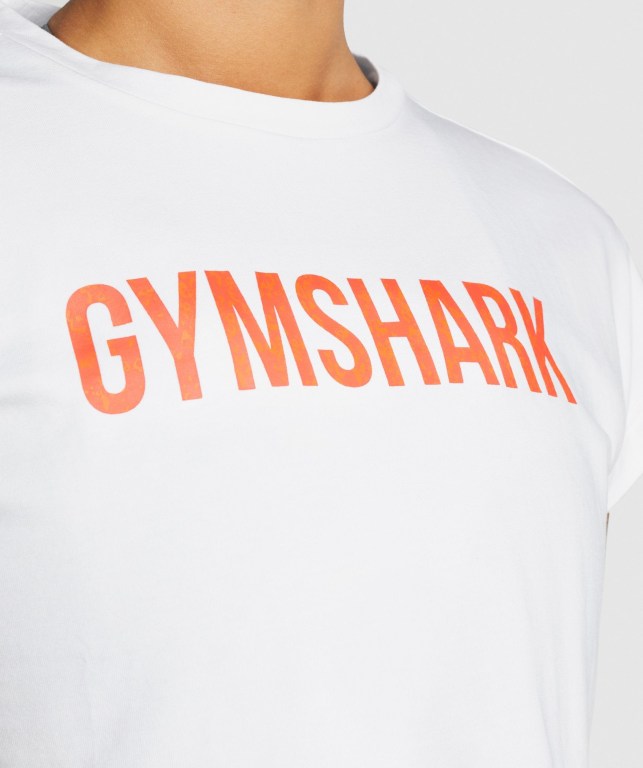 Gymshark Animal Graphic Infill Crop Women's T Shirts White | UAE-91DUPN