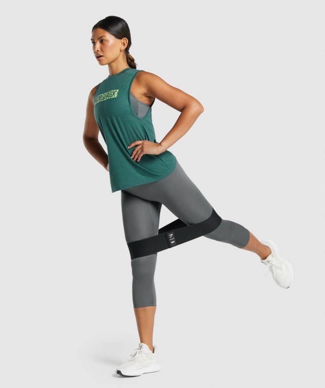 Gymshark Animal Graphic Infill Women's Tank Tops Green | UAE-30PHWZ