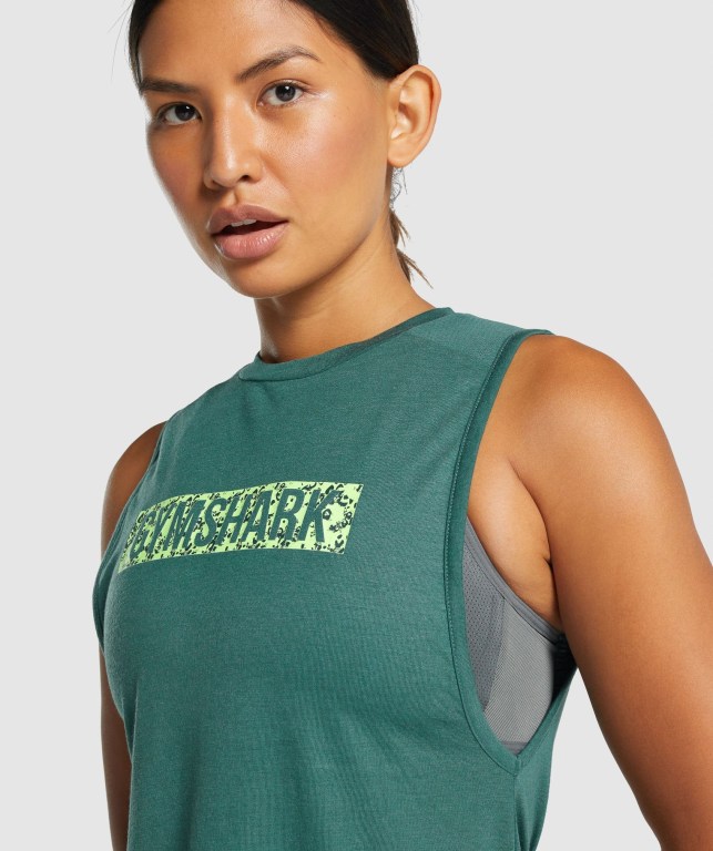 Gymshark Animal Graphic Infill Women's Tank Tops Green | UAE-30PHWZ