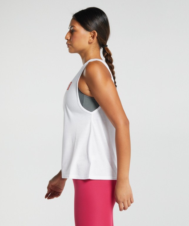 Gymshark Animal Graphic Infill Women's Tank Tops White | UAE-72IYWL