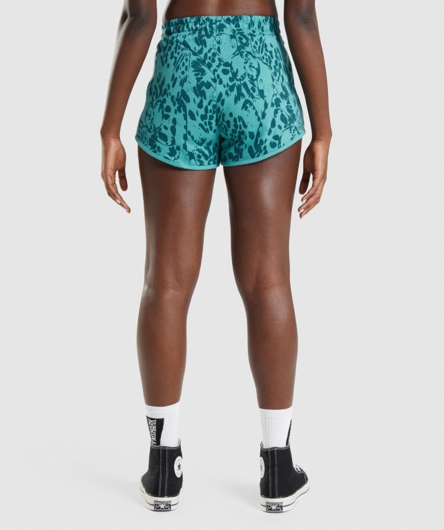 Gymshark Animal Graphic Women's Shorts Turquoise | UAE-98DFCW