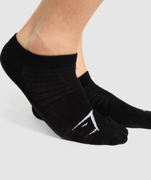 Gymshark Ankle 3pk Men's Socks Black | UAE-28AQGN