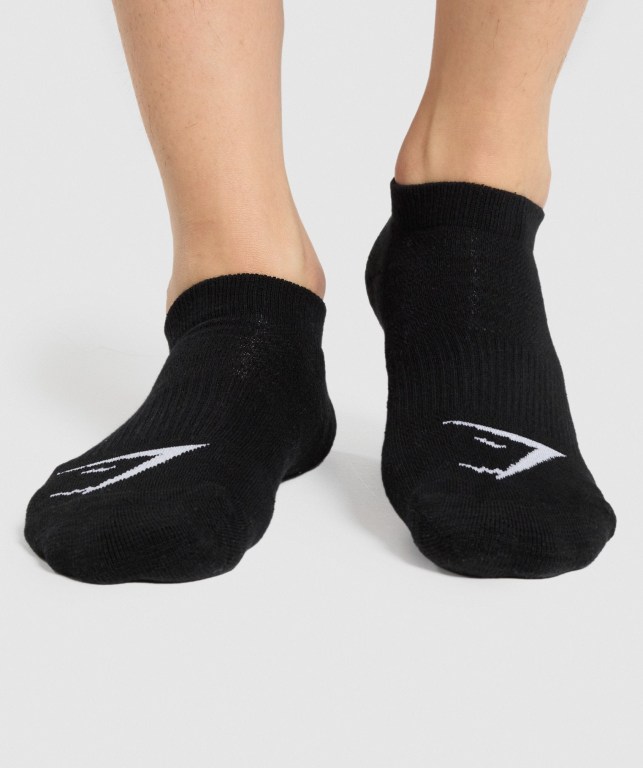 Gymshark Ankle 3pk Men\'s Socks Black | UAE-28AQGN