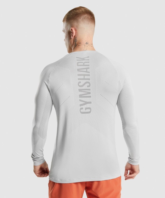 Gymshark Apex Men's T Shirts Light Grey / Grey | UAE-82JKDI