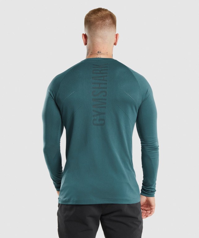 Gymshark Apex Men's T Shirts Turquoise | UAE-46XUBV