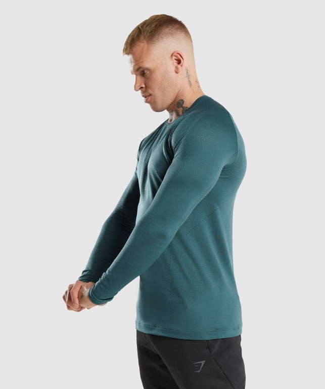 Gymshark Apex Men's T Shirts Turquoise | UAE-46XUBV