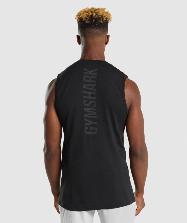 Gymshark Apex Men's Tank Tops Black | UAE-14CGYX