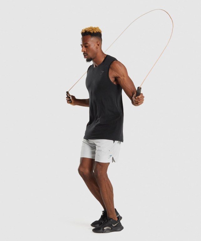 Gymshark Apex Men's Tank Tops Black | UAE-14CGYX