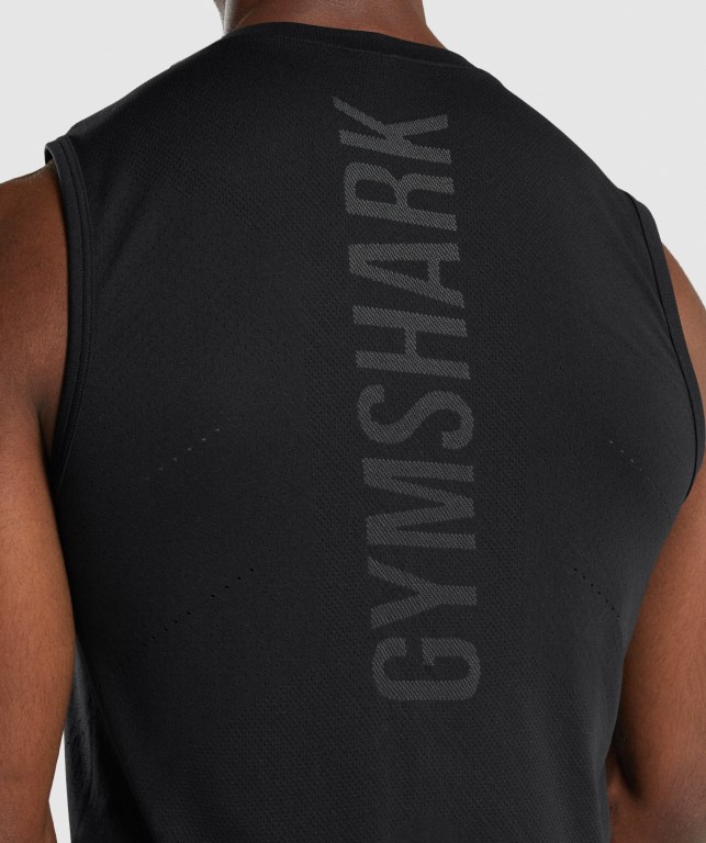 Gymshark Apex Men's Tank Tops Black | UAE-14CGYX