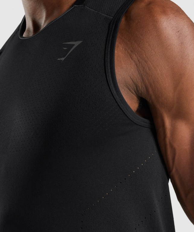 Gymshark Apex Men's Tank Tops Black | UAE-14CGYX