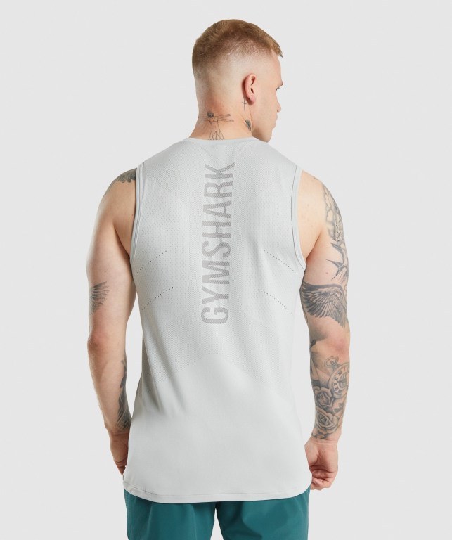 Gymshark Apex Men's Tank Tops Light Grey / Grey | UAE-84HTDF