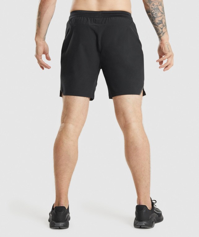 Gymshark Apex Perform Men's Shorts Black | UAE-04MUHE