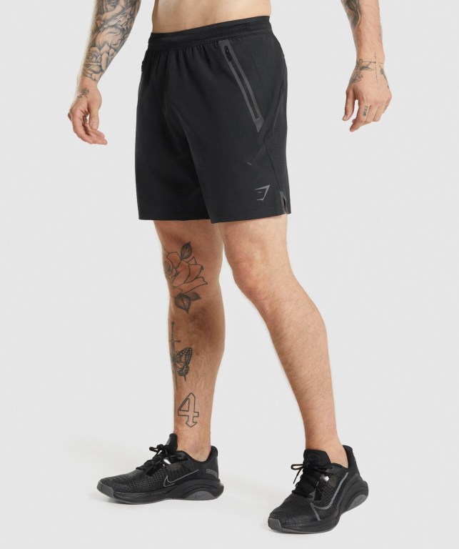 Gymshark Apex Perform Men\'s Shorts Black | UAE-04MUHE