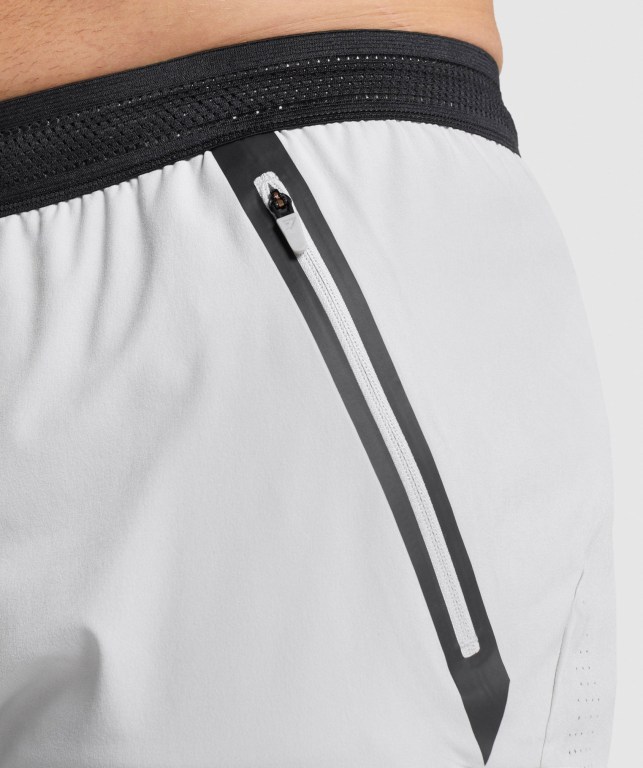 Gymshark Apex Perform Men's Shorts Light Grey | UAE-17NUSQ