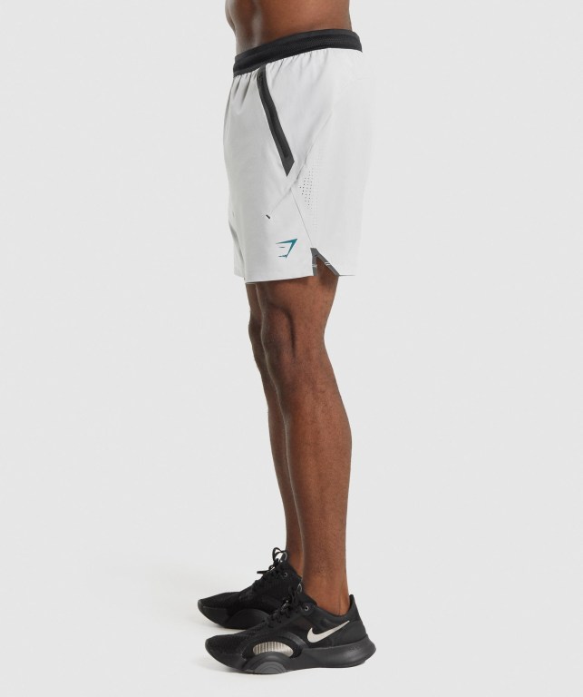 Gymshark Apex Perform Men's Shorts Light Grey | UAE-71SJLM