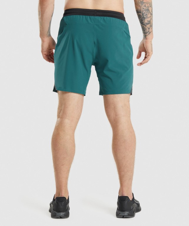 Gymshark Apex Perform Men's Shorts Turquoise | UAE-46RYIP