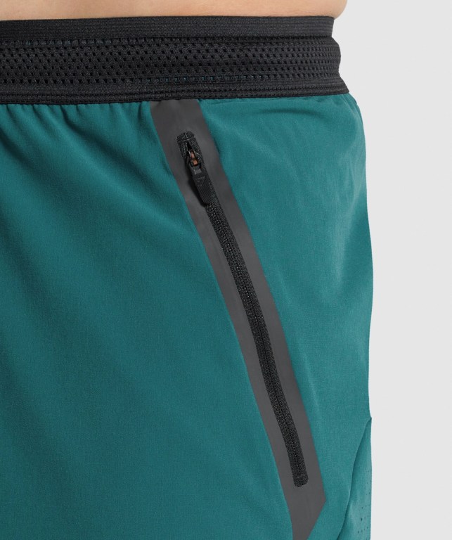 Gymshark Apex Perform Men's Shorts Turquoise | UAE-46RYIP