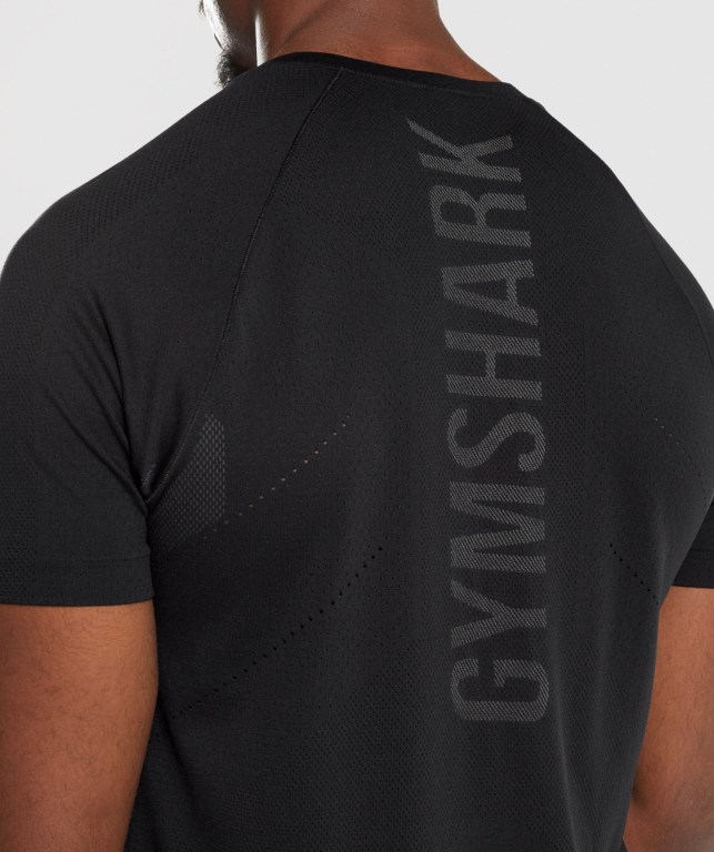 Gymshark Apex Perform Men's T Shirts Black | UAE-83MIHV