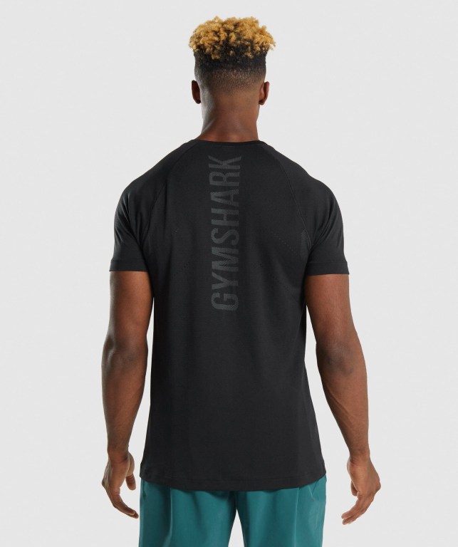 Gymshark Apex Perform Men's T Shirts Black | UAE-83MIHV