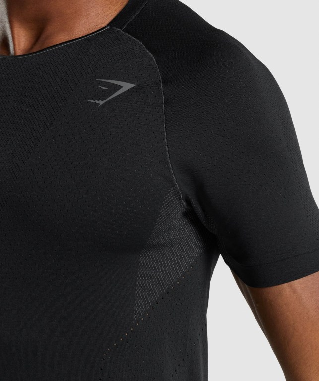 Gymshark Apex Perform Men's T Shirts Black | UAE-83MIHV