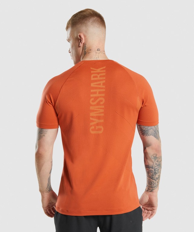 Gymshark Apex Perform Men's T Shirts Red | UAE-57WPVO