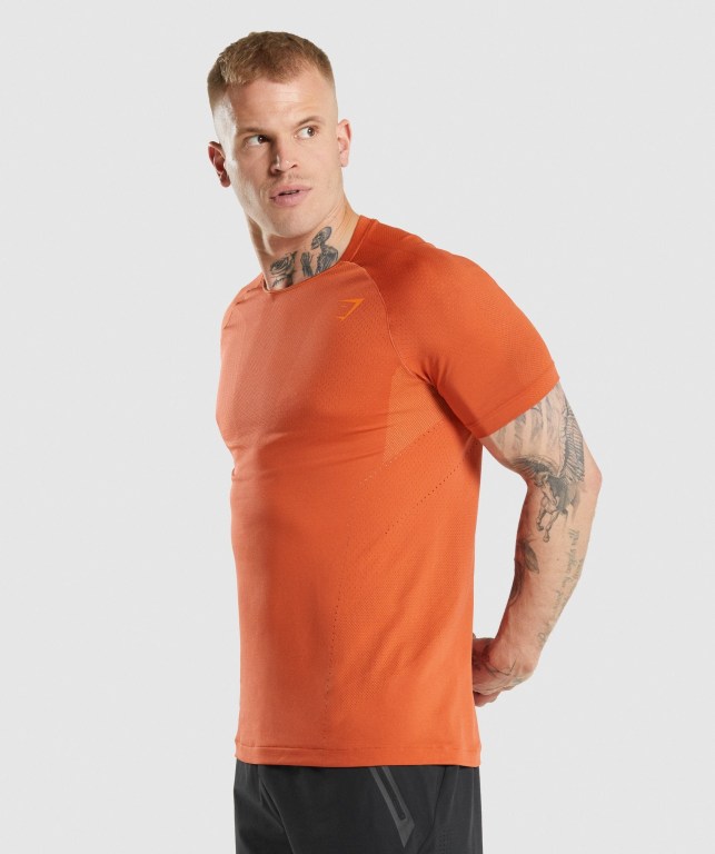 Gymshark Apex Perform Men's T Shirts Red | UAE-57WPVO