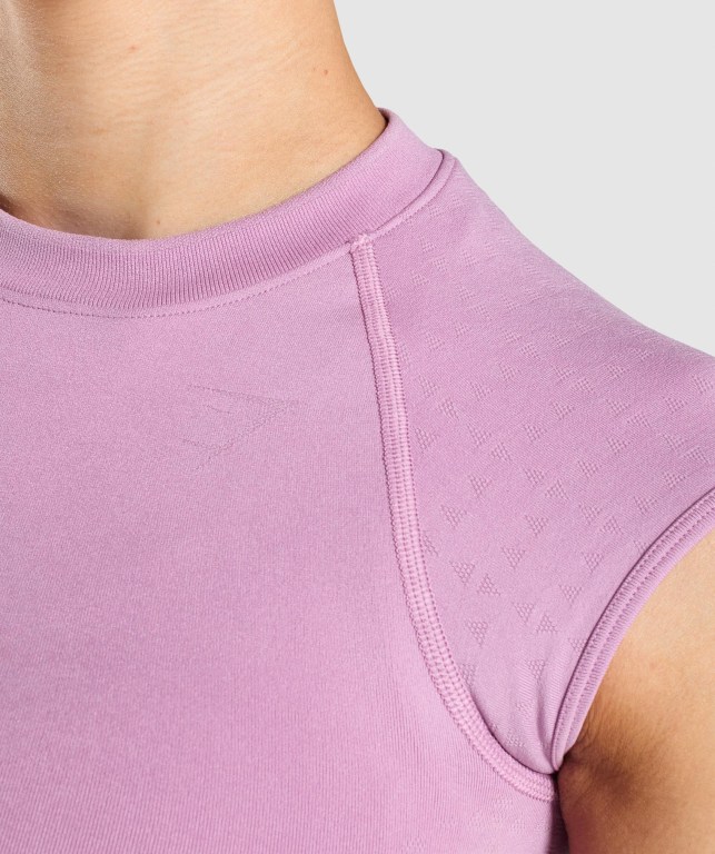 Gymshark Apex Seamless Crop Top Women's T Shirts Purple / Light Purple | UAE-18CQYV