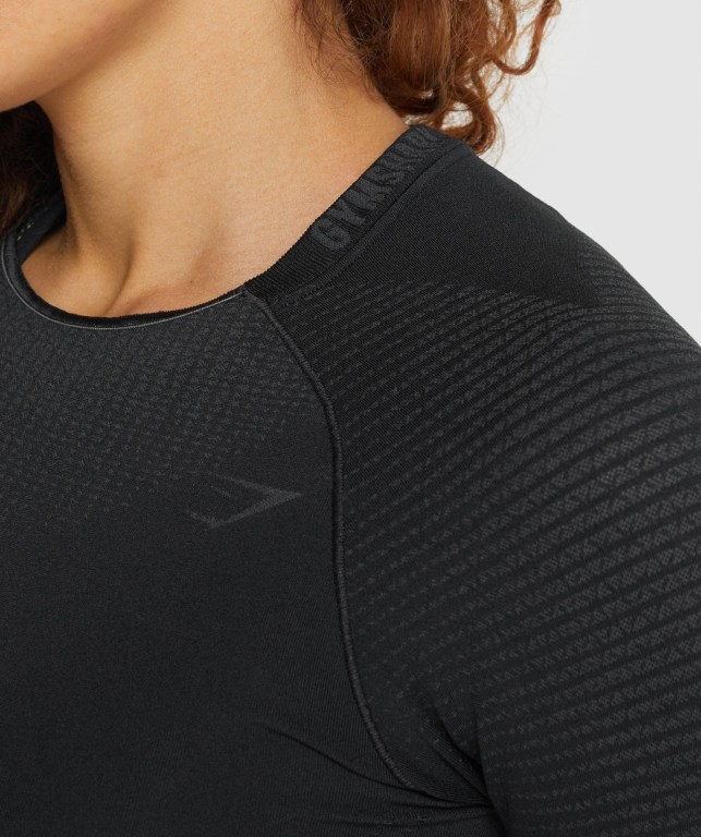 Gymshark Apex Seamless Crop Top Women's T Shirts Black | UAE-34QBAH