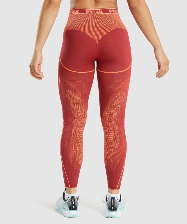 Gymshark Apex Seamless High Rise High Waisted Women's Leggings Burgundy | UAE-68MKWP