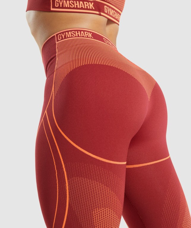 Gymshark Apex Seamless High Rise High Waisted Women's Leggings Burgundy | UAE-68MKWP